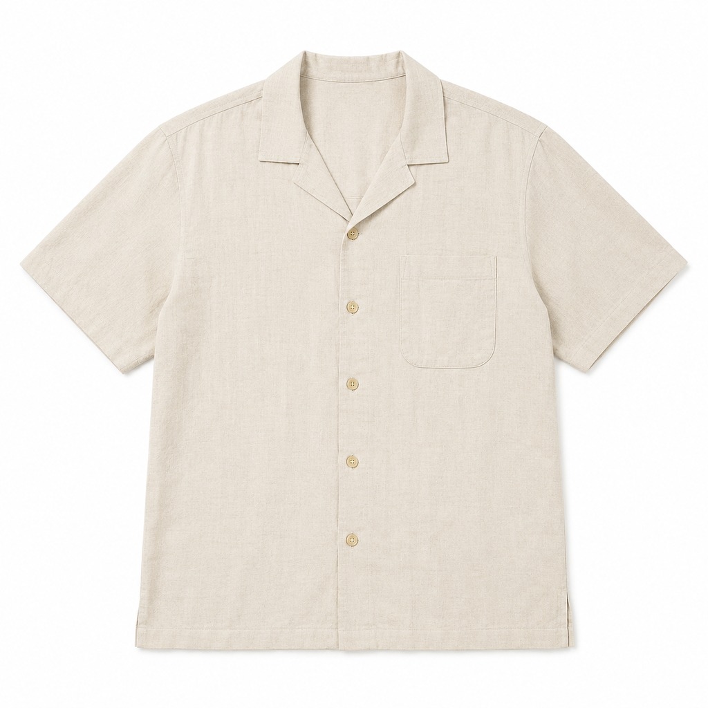 Linen-Blend Camp Shirt